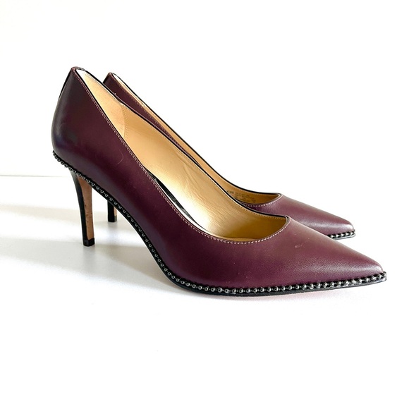 Coach Shoes - Coach Smith Beadchain pump heel shoe 9 oxblood burgundy leather stiletto pointed